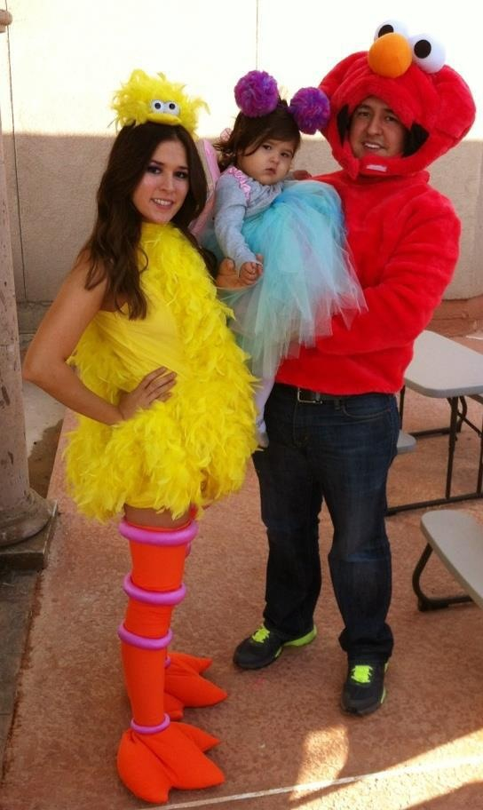 Big bird, Abby Cadabby, and Elmo Halloween Costumes